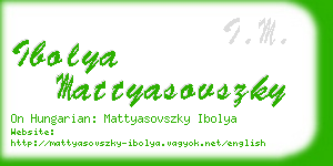 ibolya mattyasovszky business card